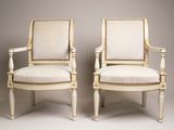 pair of 19th century french painted armchairs