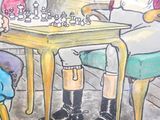 tableau représentant un homme et une femme en train de jouer aux échecs
