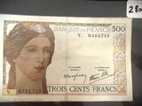 un ancien billet de banque français sur lequel figure le portrait d'une femme