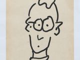 an image of a drawing of a man with glasses on his head