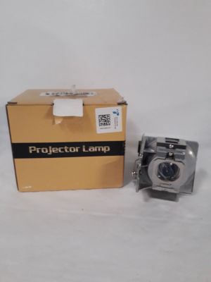 an image of a projector lamp sitting next to a box