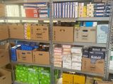 many boxes and boxes on the shelves in the store