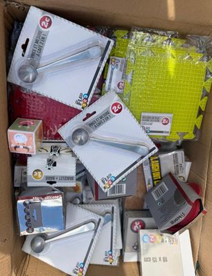a cardboard box full of various items that are in it