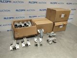 a box of boxes of metal parts sitting on top of a floor