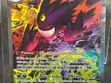 a close up of a pokemon card on a table