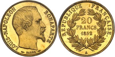 a gold coin with a portrait of a man in profile