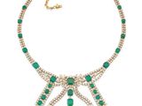 an emerald and diamond necklace