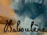 an image of a painting of a banana with the word b bloukie written on it