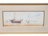 une image d'une peinture représentant un bateau dans l'eau