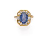 a sapphire and diamond ring