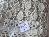 a label on a piece of lace on a table