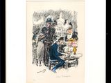 une image représentant un dessin d'un homme et d'une femme assis à une table