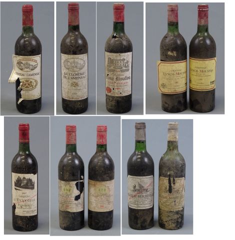 Important lot de vins rouges BORDEAUX, MEDOC, POMEROL, SAUTERNE, ...