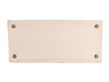 a white leather name plate on a white background