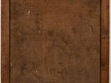 painting of a brown wooden frame with a white background