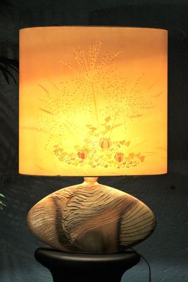 Lampe avec pied en céramique forme ovale signé D, Prioton pour Vallaur - Photo 1