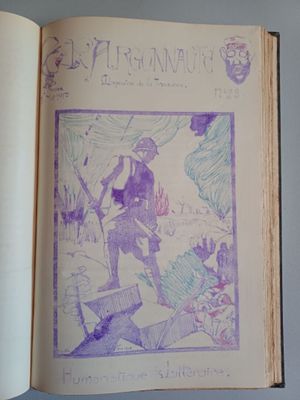 a book with a drawing of a man on it
