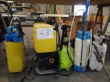 a lot of different types of cleaning equipment on the floor