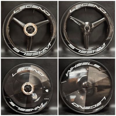 quatre vues différentes des rayons d'une roue de vélo