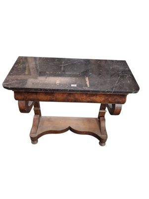 marble top coffee table on cast iron base