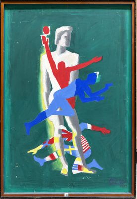 an image of a painting of a man holding a tennis racquet