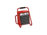 an image of a red portable heater sitting on top of a white surface