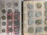 a lot of coins in the case on the table