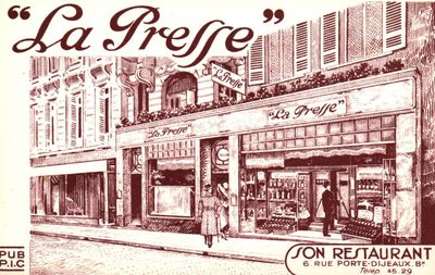 CPA : « La Preffe », son Restaurant 6 rue Porte Dijeaux à Bordeaux