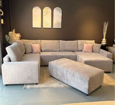 39 / Canapé «Roma» panoramique convertible angle Gauch…