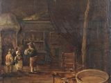 une image représentant un tableau où l'on voit des personnes dans une cuisine, avec des casseroles et des poêles posées sur une table