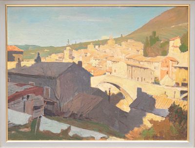 Raymond TELLIER (1897-1985). "Paysage du pays Basque", huile…