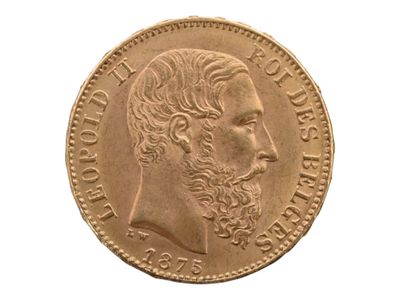 Pièce de 20 francs or Leopold II, Roi des Belges, 1875. Peti… - Photo 1