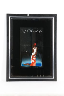 an image of a picture of a woman in a red and white dress