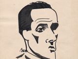 an image of a drawing of a man ' s face on a piece of paper