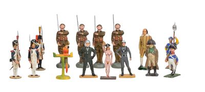 many figurines of different types and colors