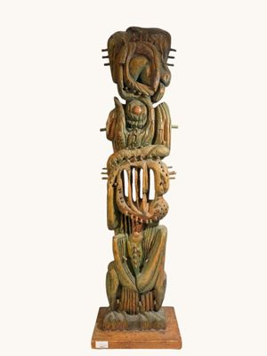 D. ROSSI (XXe) à Toulon Zoé Sculpture en bois sculpté et pol…