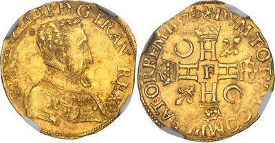 a gold coin with an image of a man on it