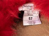 christian dior red ostrich feather coat