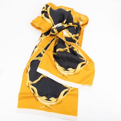 HERMES Paris Écharpe en twill de soie imprimé à motif de rin… - Photo 1