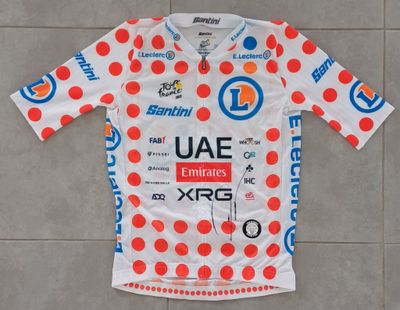 une photo d'un maillot exposé sur un sol carrelé