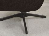 a black chair with a yellow stripe on it