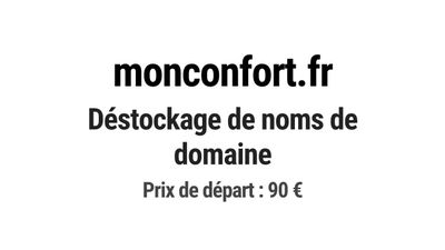 Nom de domaine monconfort.fr. Catégorie: Services à la perso…