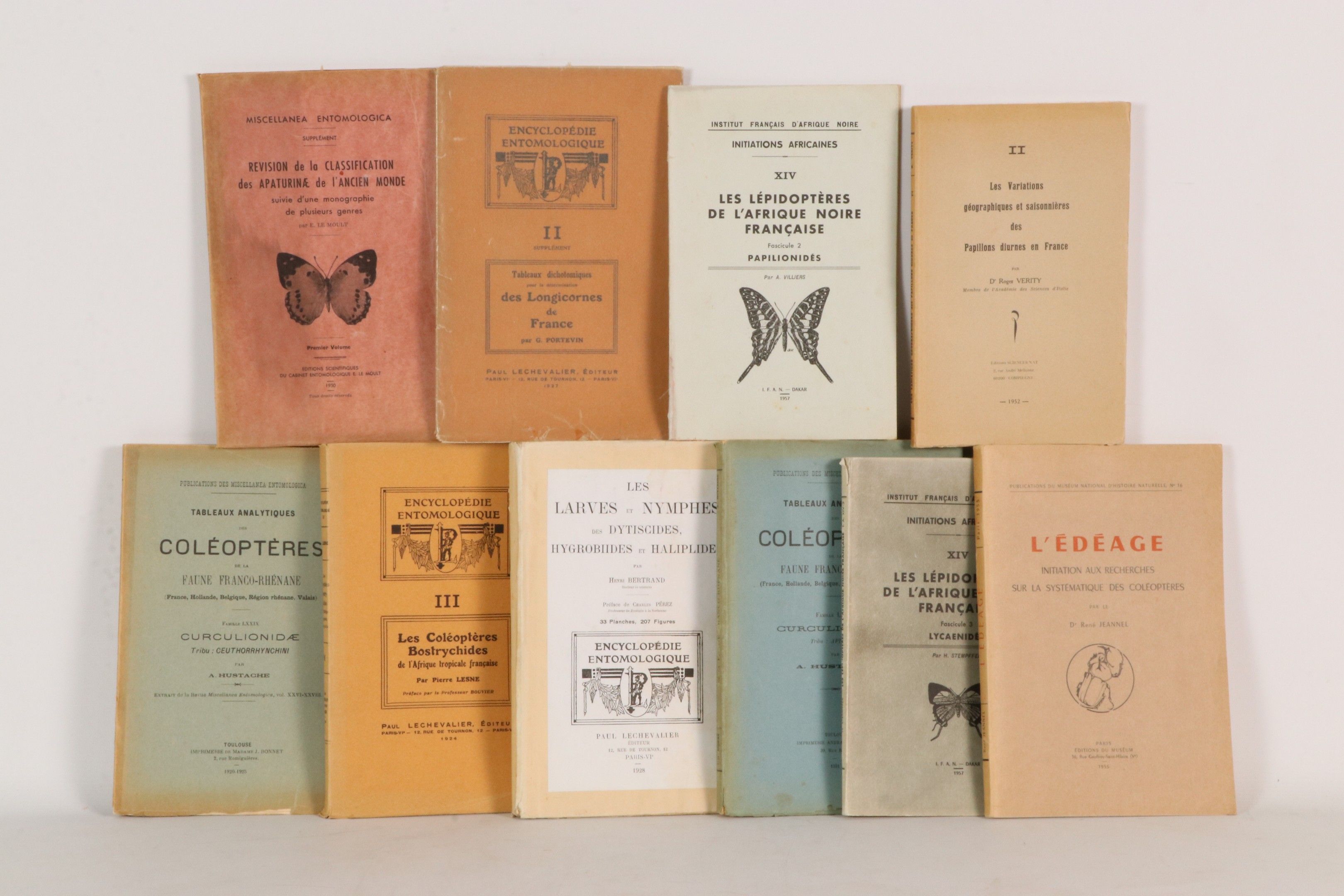 [ENTOMOLOGIE] Réunion de 10 ouvrages brochés : - HUSTACHE A.…