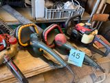 many different types of chainsaws on a table