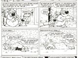 une bande dessinée en noir et blanc mettant en scène des personnages de dessins animés