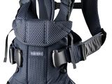 a close up of a baby carrier on a white background