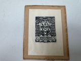 un vieux livre sur lequel figure le dessin d'un blason