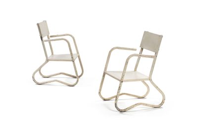 pair of white chairs on a white background with a white background