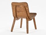 wooden chair with bent legs on a white background