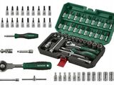 a close up of a set of tools in a case